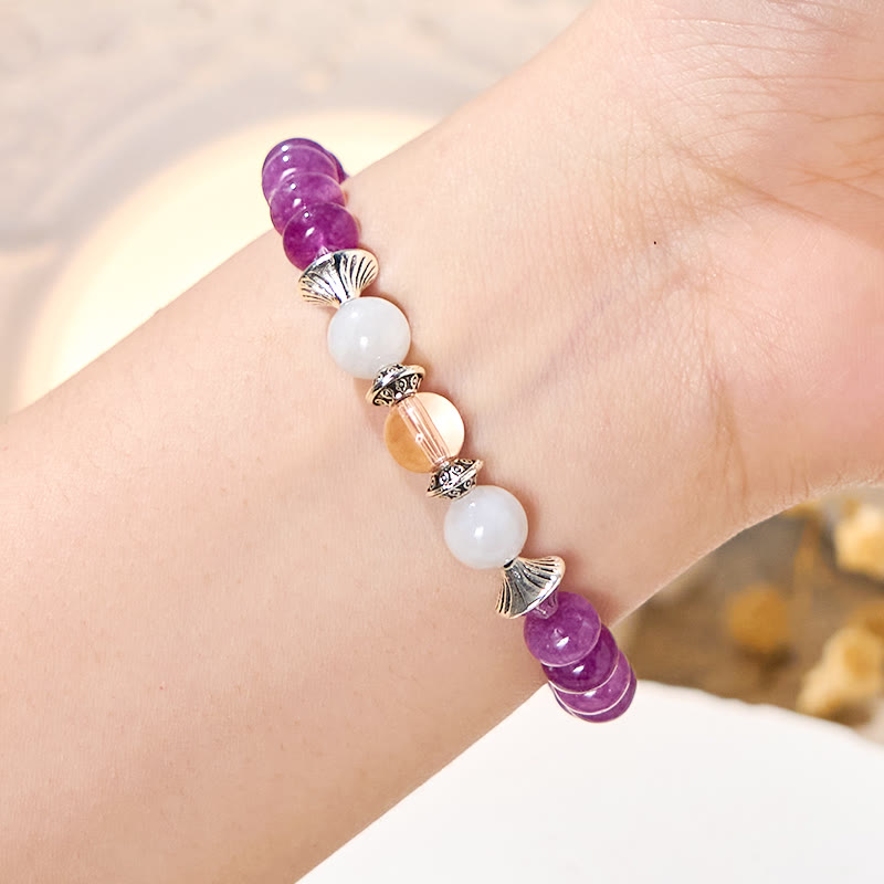 Bracelet anti-stress Olivenorma « Marée d'Oracle » en améthyste - image 2