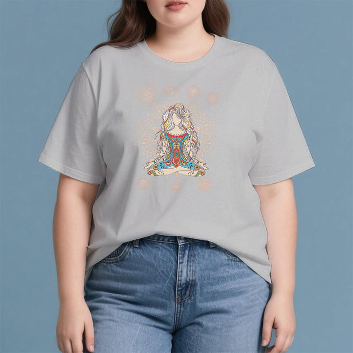 T-shirt en coton Olivenorma Déesse méditante