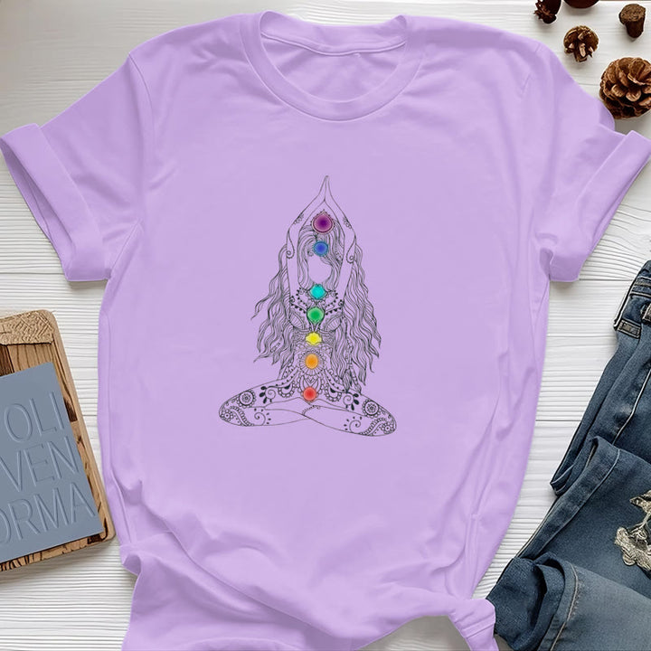 T-shirt en coton Olivenorma Chakra Meditation