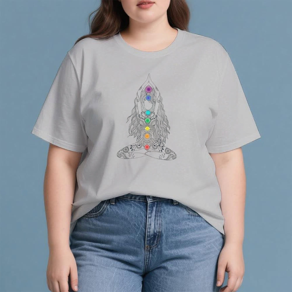 T-shirt en coton Olivenorma Chakra Meditation