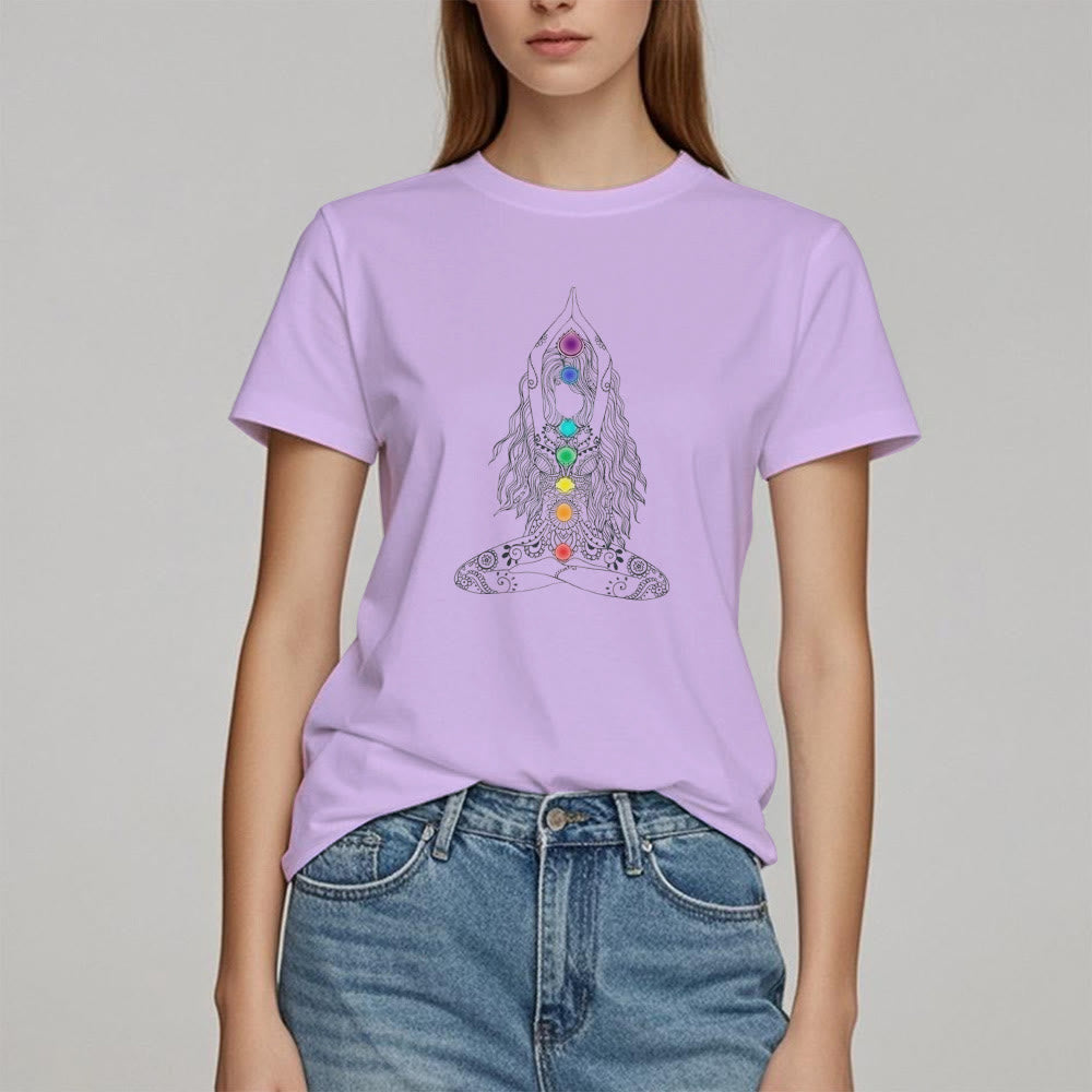 T-shirt en coton Olivenorma Chakra Meditation