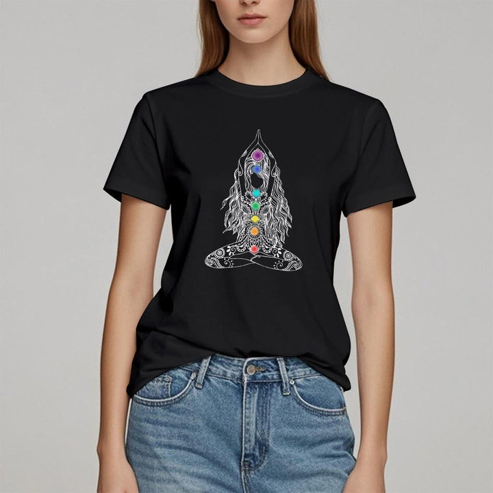 T-shirt en coton Olivenorma Chakra Meditation