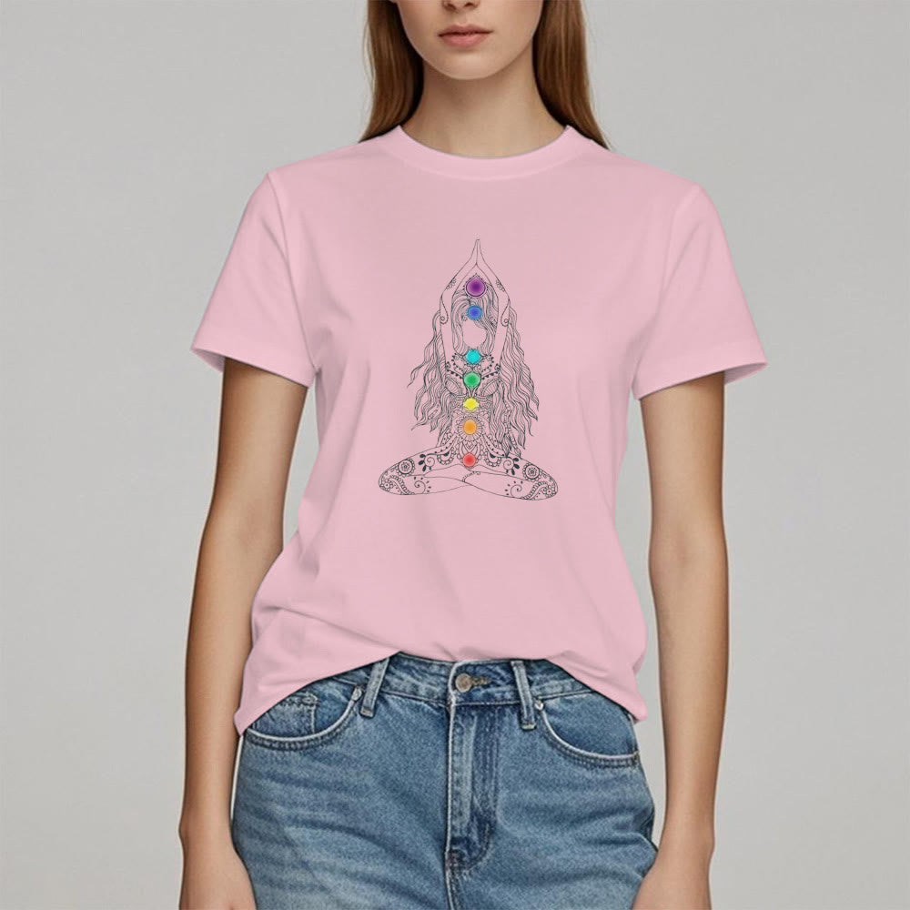 T-shirt en coton Olivenorma Chakra Meditation
