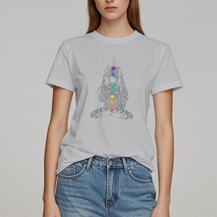 T-shirt en coton Olivenorma Chakra Meditation