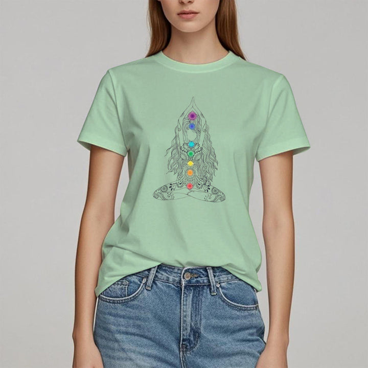 T-shirt en coton Olivenorma Chakra Meditation