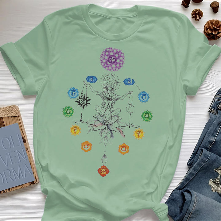 T-shirt Olivenorma avec énergie des chakras enracinés - Vert clair - 2XL - image 24