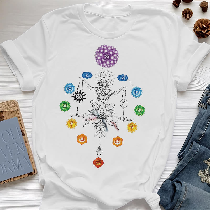 T-shirt Olivenorma avec énergie des chakras enracinés - Blanc - 2XL - image 4