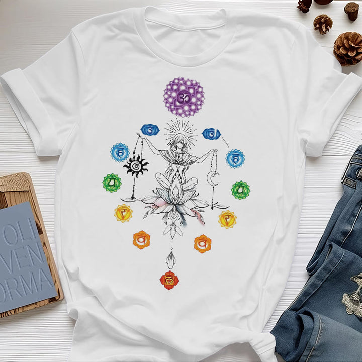 T-shirt Olivenorma avec énergie des chakras enracinés - Blanc - 2XL - image 4