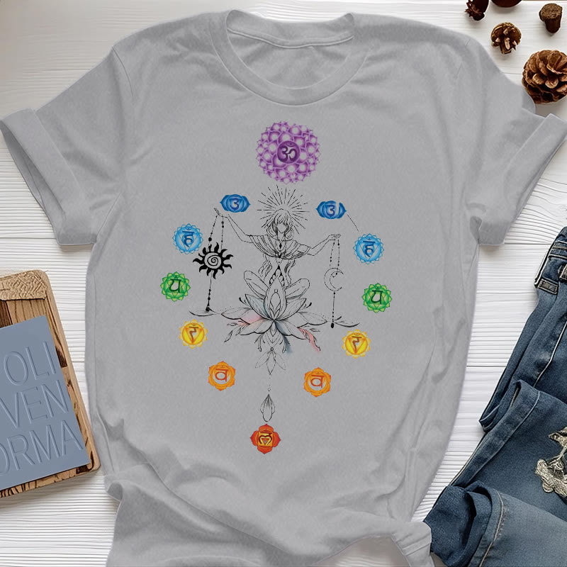 T-shirt Olivenorma avec énergie des chakras enracinés - Gris - 2XL - image 11