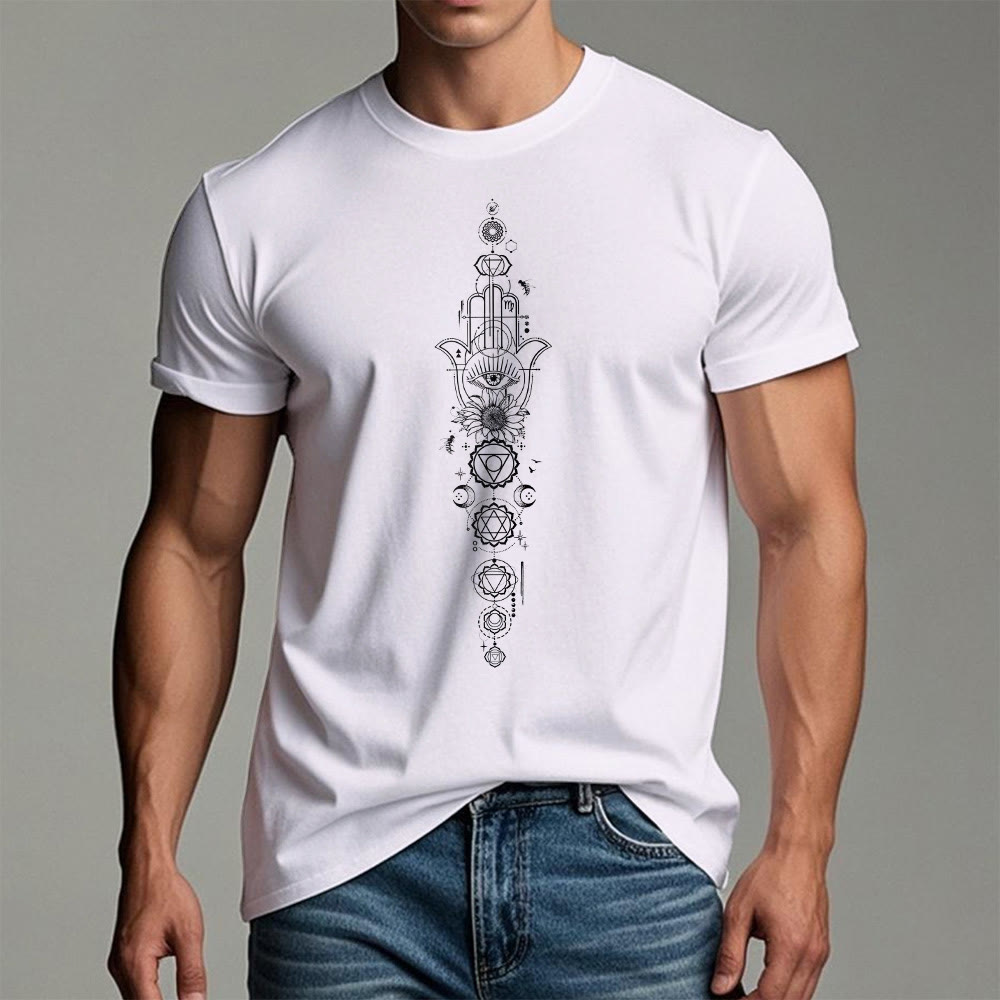 T-shirt Olivenorma Hamsa Mauvais Œil Chakra Protection Méditation