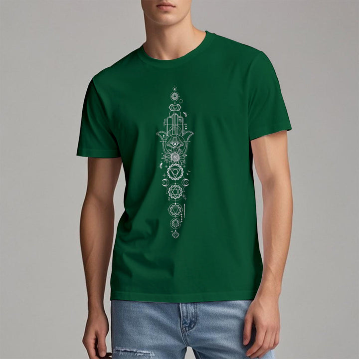 T-shirt Olivenorma Hamsa Mauvais Œil Chakra Protection Méditation