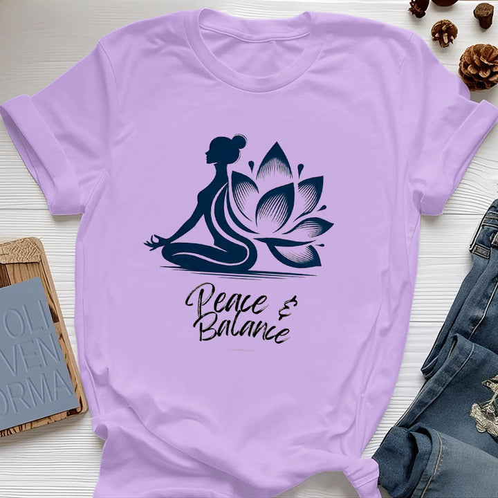 T-shirt femme Olivenorma Peace & Balance Yoga Méditation - Violet - 2XL - image 15