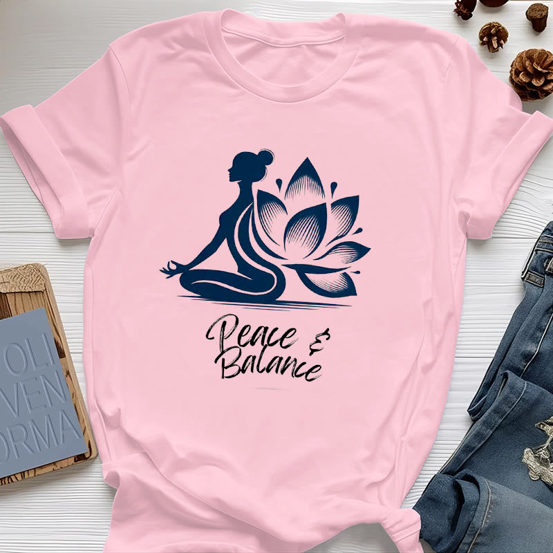 T-shirt femme Olivenorma Peace & Balance Yoga Méditation - Rose - 2XL - image 13