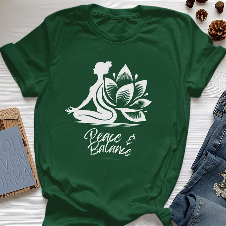 T-shirt femme Olivenorma Peace & Balance Yoga Méditation - Vert foncé - 2XL - image 19