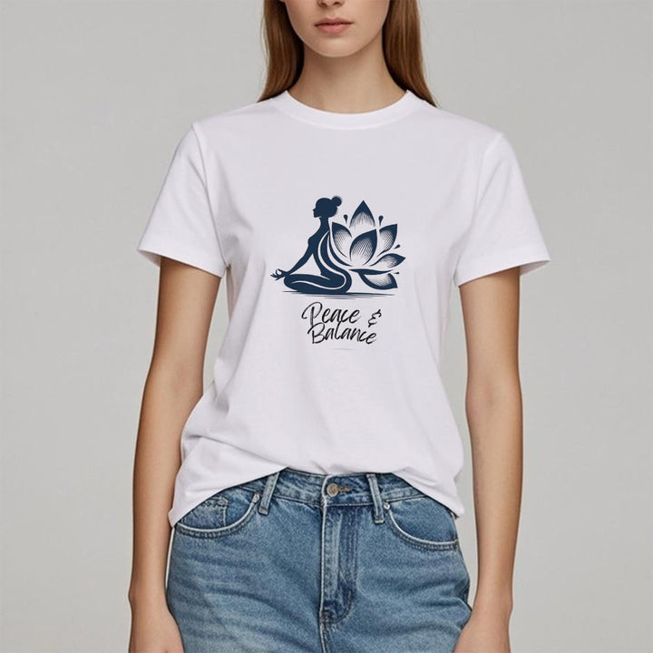 T-shirt femme Olivenorma Peace & Balance Yoga Méditation