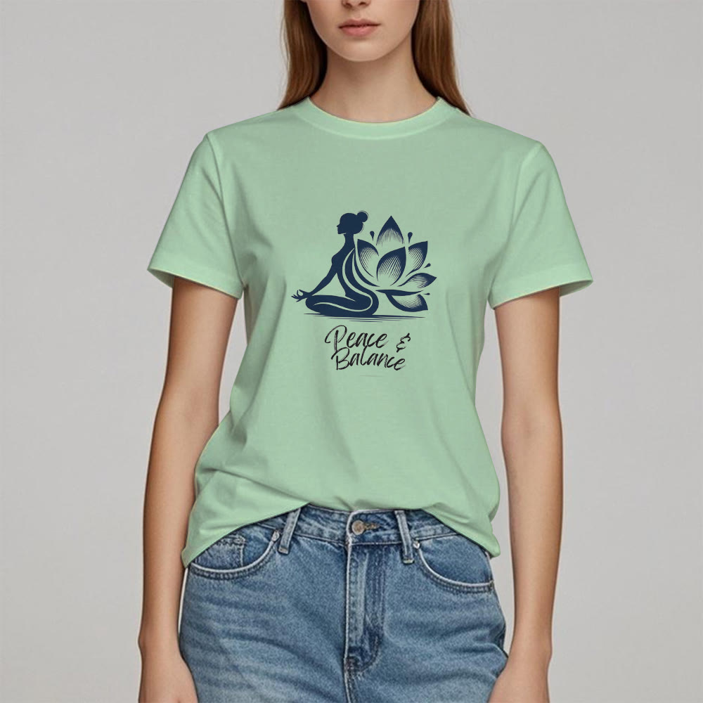 T-shirt femme Olivenorma Peace & Balance Yoga Méditation