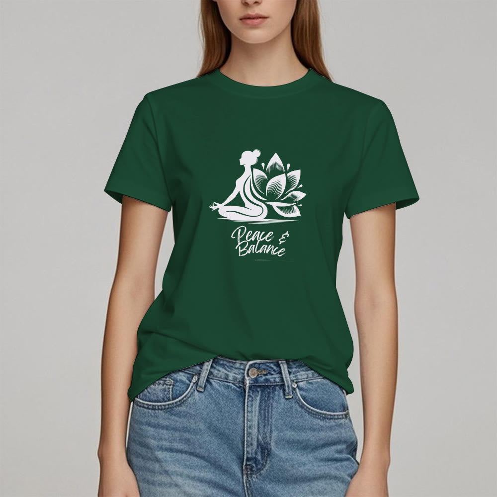 T-shirt femme Olivenorma Peace & Balance Yoga Méditation