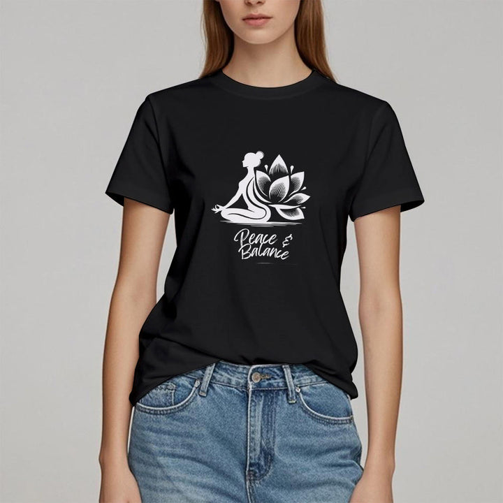 T-shirt femme Olivenorma Peace & Balance Yoga Méditation