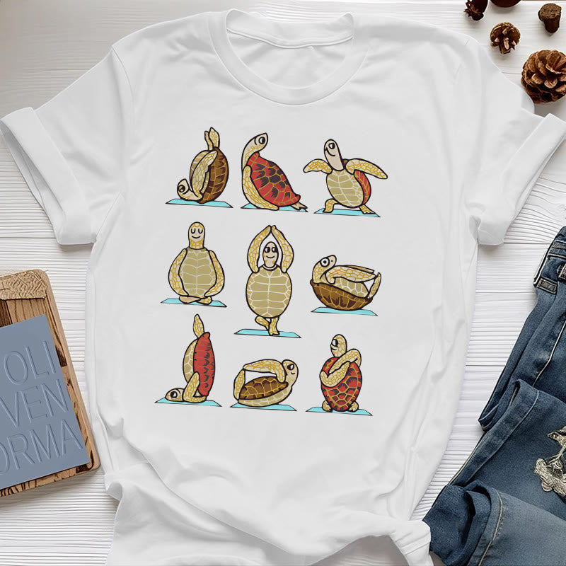 T-shirt Olivenorma Yoga Turtle - Blanc - 2XL - image 5
