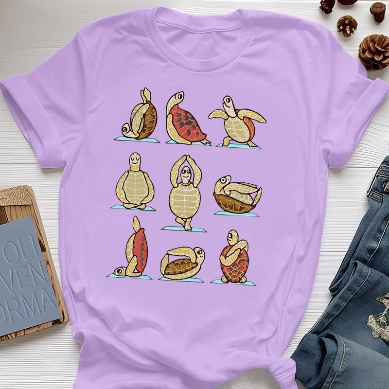 T-shirt Olivenorma Yoga Turtle - Violet - 2XL - image 18