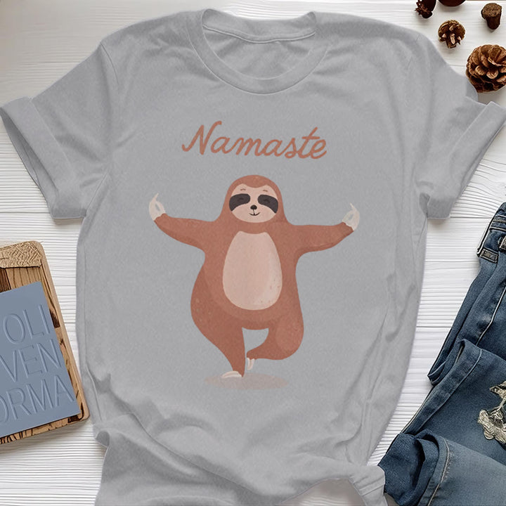 T-shirt Olivenorma Yoga Paresseux Citation Namasté