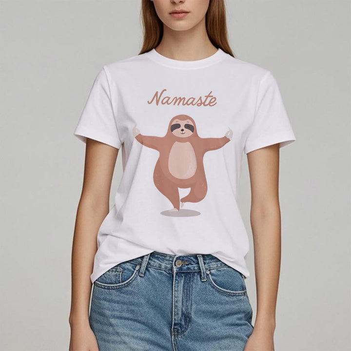 T-shirt Olivenorma Yoga Paresseux Citation Namasté