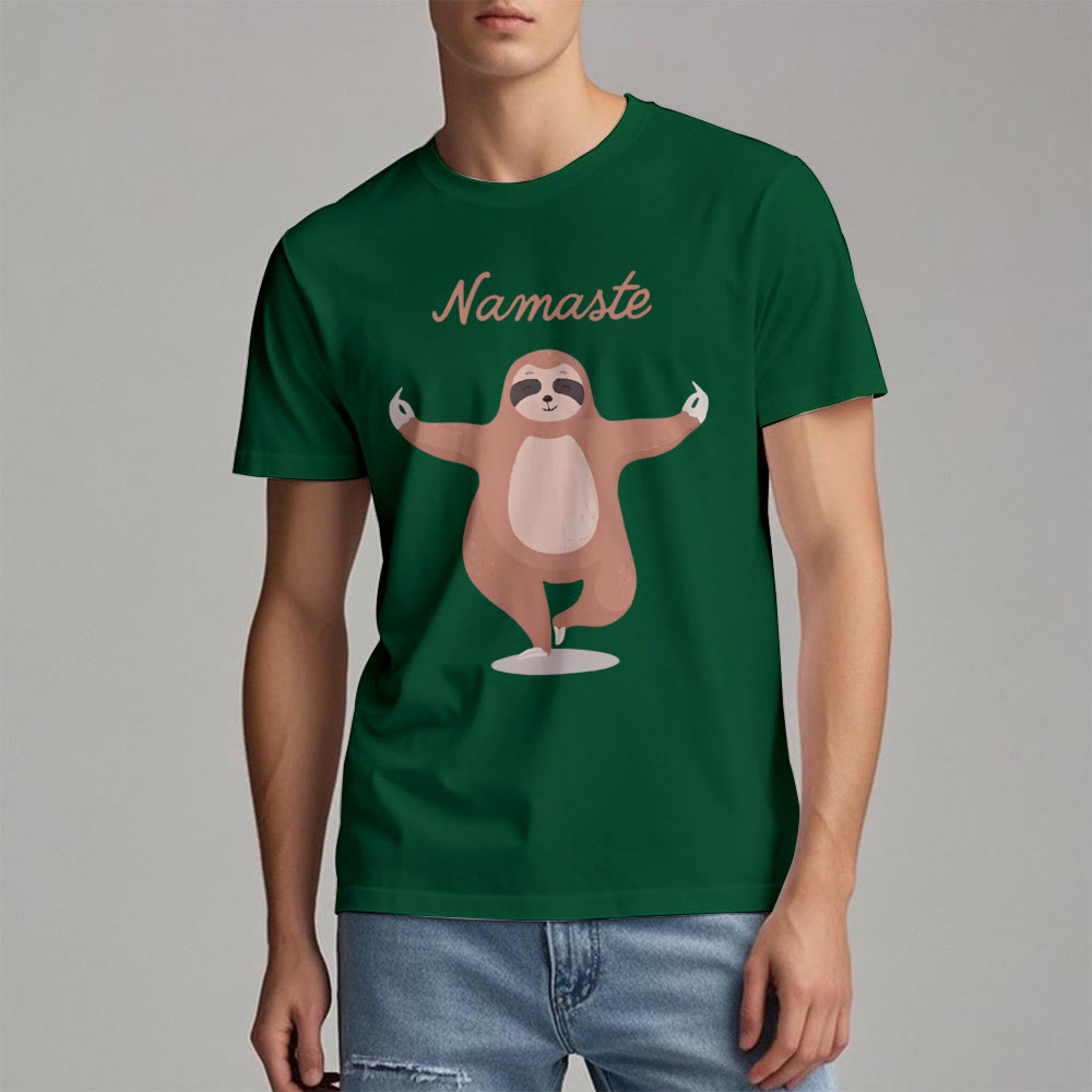 T-shirt Olivenorma Yoga Paresseux Citation Namasté