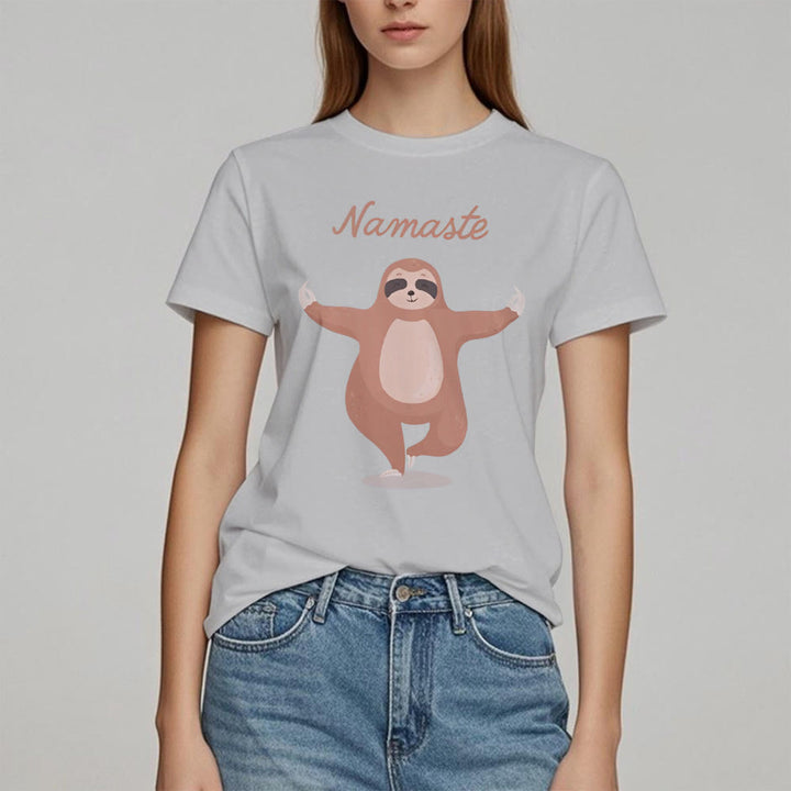 T-shirt Olivenorma Yoga Paresseux Citation Namasté