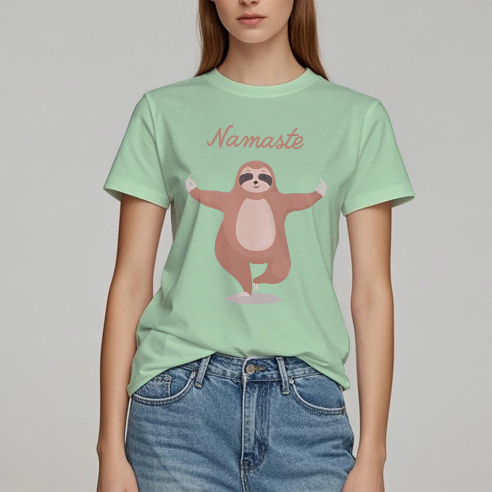 T-shirt Olivenorma Yoga Paresseux Citation Namasté
