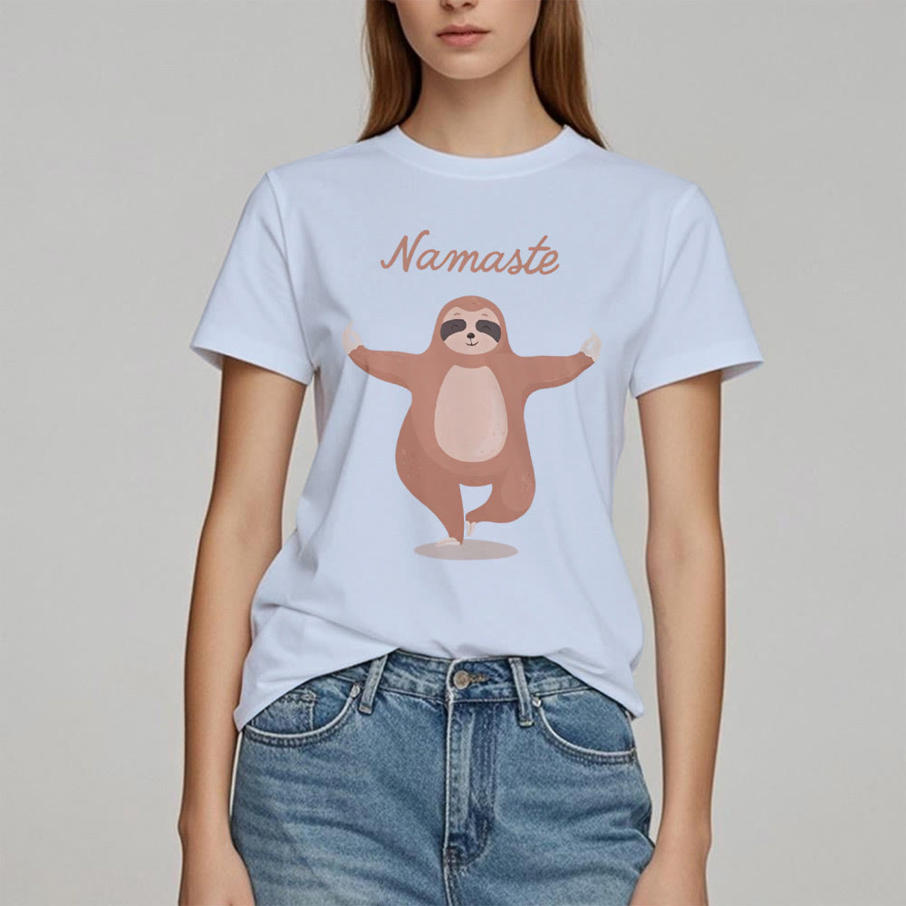 T-shirt Olivenorma Yoga Paresseux Citation Namasté