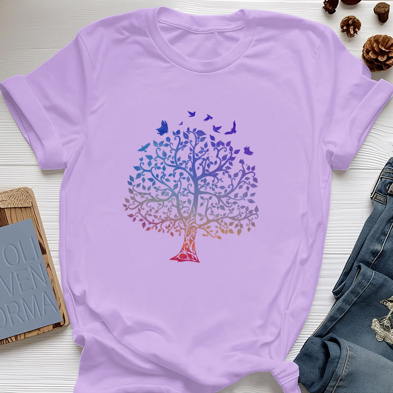 T-shirt imprimé « Arbre de vie » avec le logo Olivenorma - Violet - 2XL - image 19