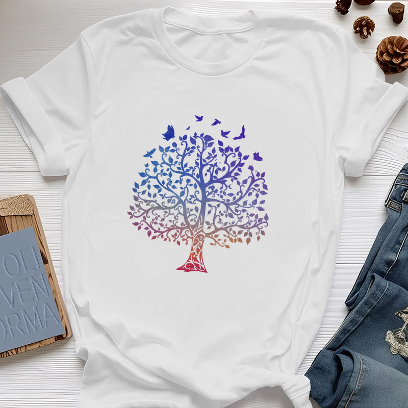 T-shirt imprimé « Arbre de vie » avec le logo Olivenorma - Blanc - 2XL - image 0