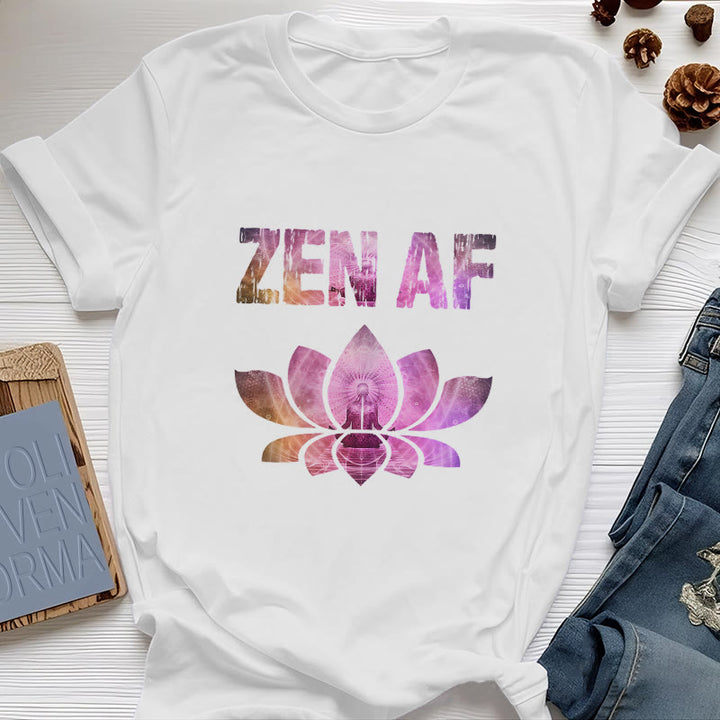 Olivenorma Zen AF Yoga Lotus T-Shirt - Blanc - 2XL - image 0