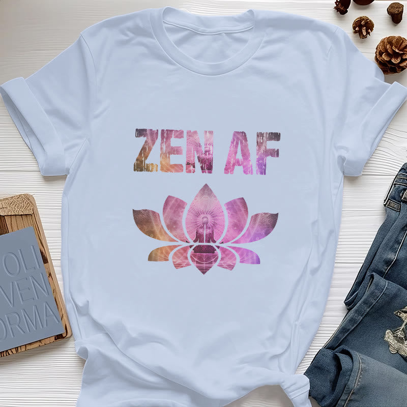 Olivenorma Zen AF Yoga Lotus T-Shirt - Bleu - 2XL - image 14