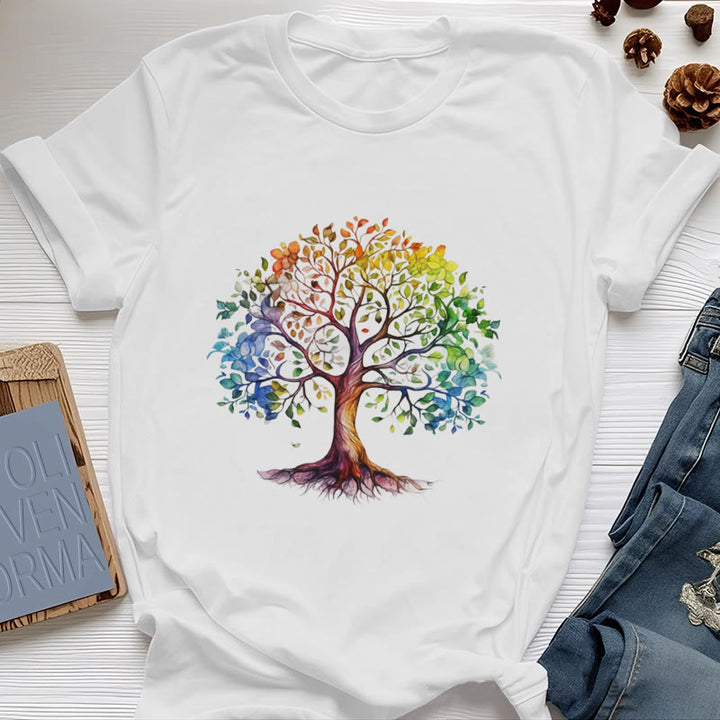 T-shirt Arbre de vie coloré Olivenorma Chakra - Blanc - 2XL - image 5
