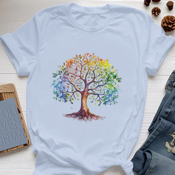 T-shirt Arbre de vie coloré Olivenorma Chakra - Bleu - 2XL - image 13