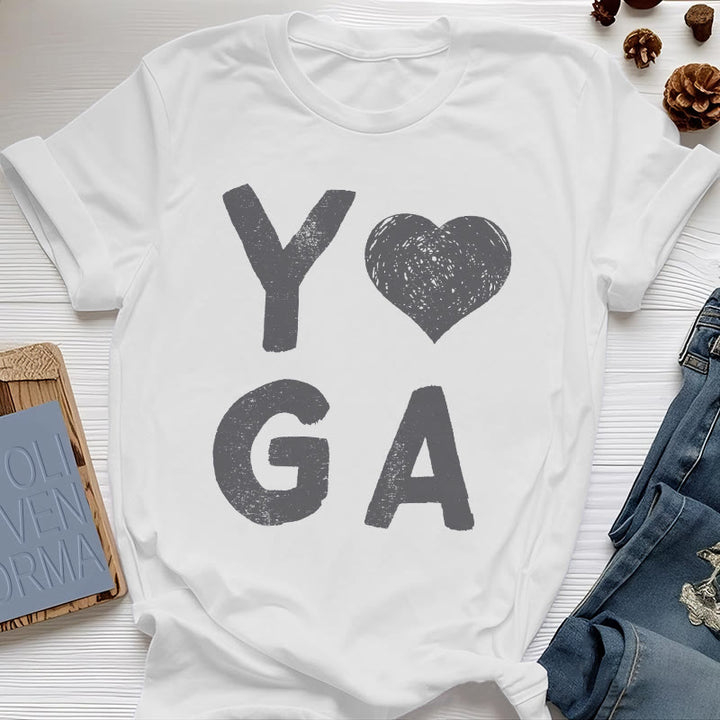T-shirt imprimé cœur Yoga Olivenorma - Blanc - 2XL - image 0