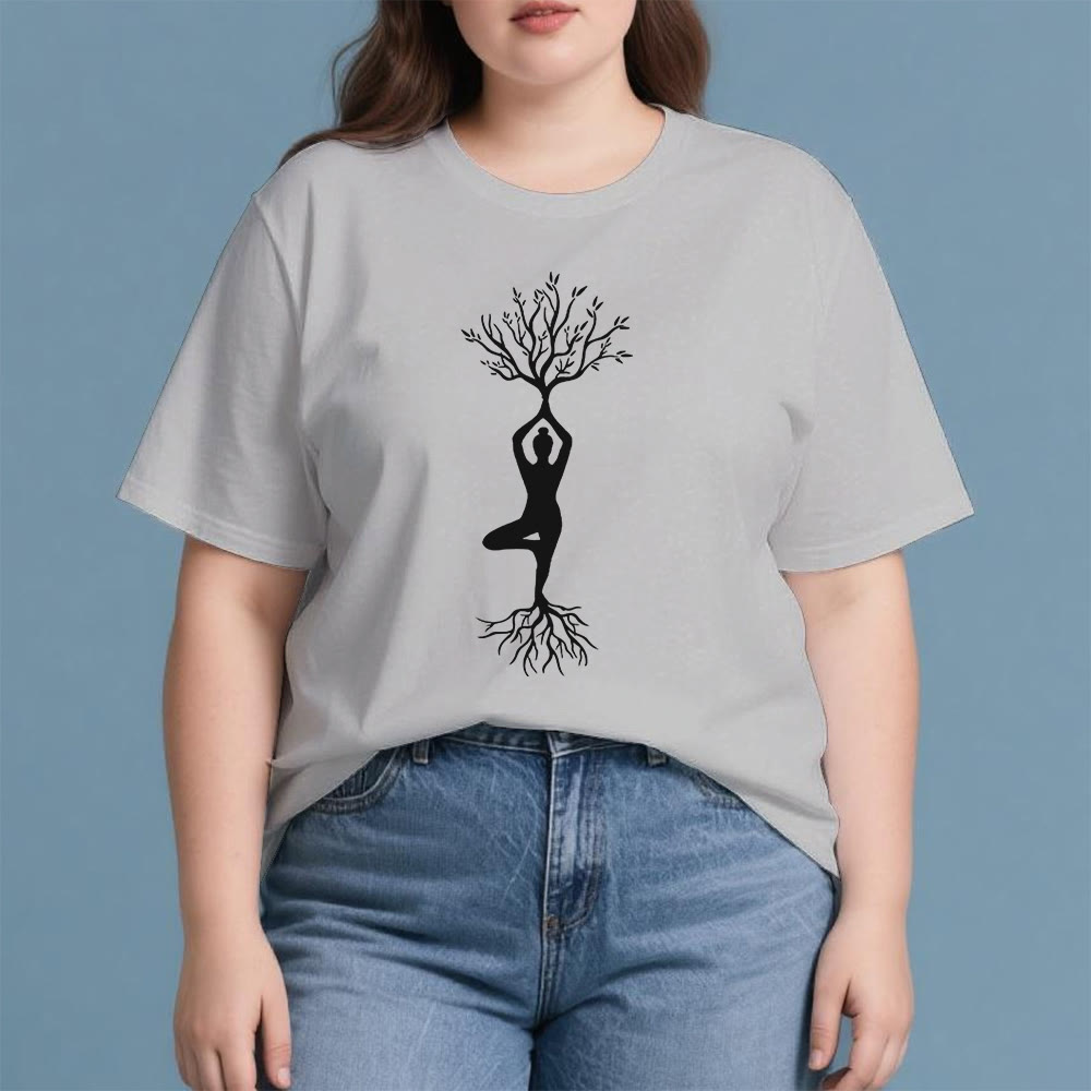 T-shirt Olivenorma , posture de yoga enracinée de l'arbre - image 9