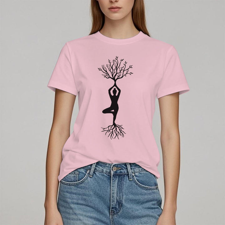 T-shirt Olivenorma , posture de yoga enracinée de l'arbre - image 15