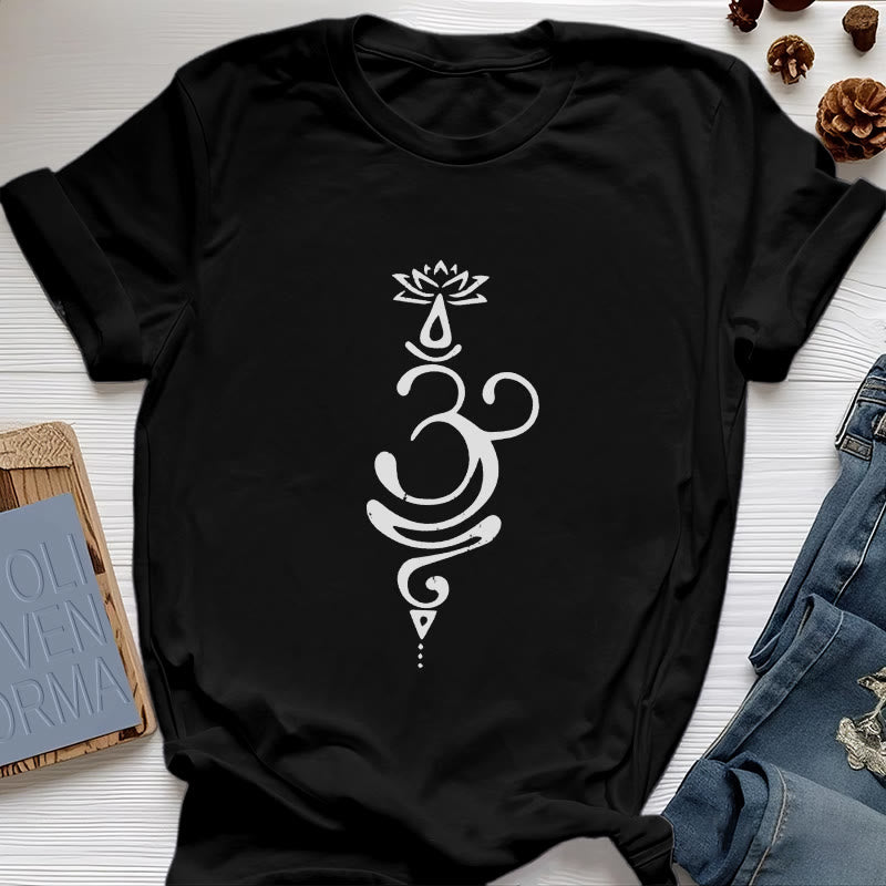 Olivenorma OM Lotus Chakra Symbole T-Shirt - Noir - 2XL - image 10