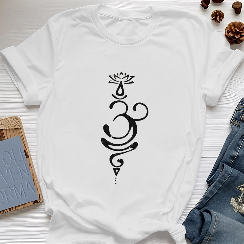 Olivenorma OM Lotus Chakra Symbole T-Shirt - Blanc - 2XL - image 6