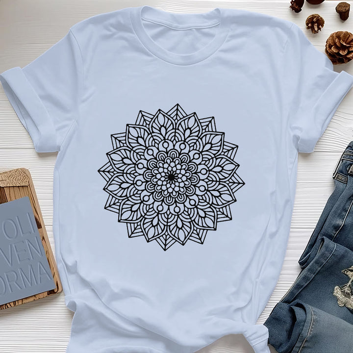 T-shirt Olivenorma Fleur Mandala Lotus - Bleu - 2XL - image 15