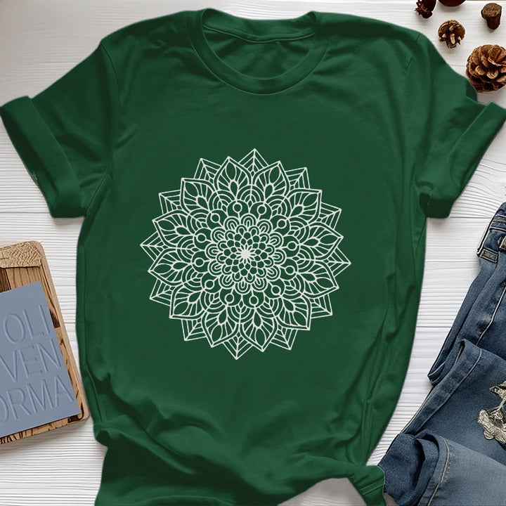 T-shirt Olivenorma Fleur Mandala Lotus - Vert foncé - 2XL - image 24