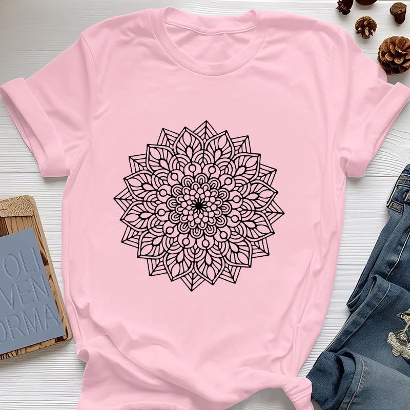 T-shirt Olivenorma Fleur Mandala Lotus - Rose - 2XL - image 17