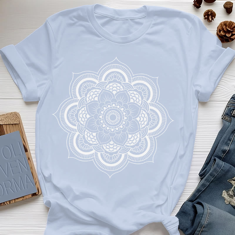 T-shirt Olivenorma Mandala Lotus - Bleu - 2XL - image 14