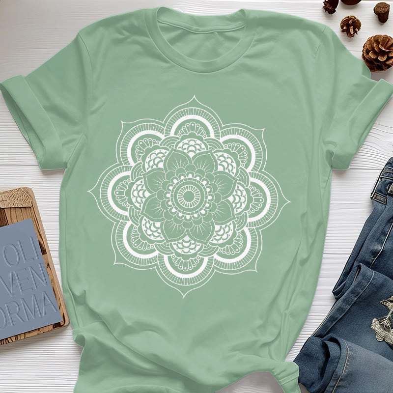T-shirt Olivenorma Mandala Lotus - Vert clair - 2XL - image 23