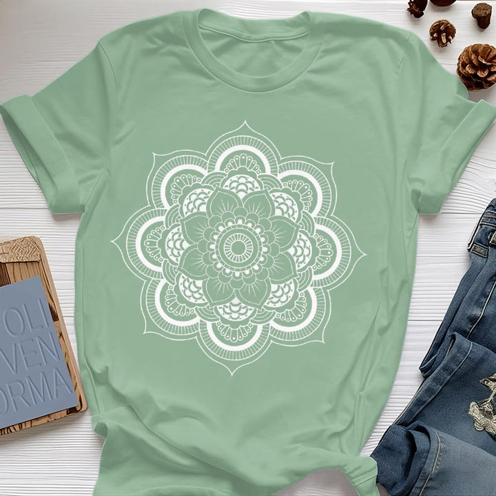 T-shirt Olivenorma Mandala Lotus - Vert clair - 2XL - image 23