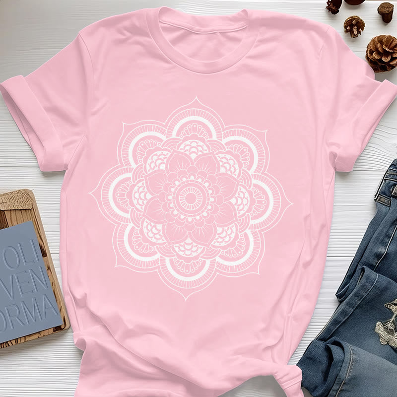 T-shirt Olivenorma Mandala Lotus - Rose - 2XL - image 17