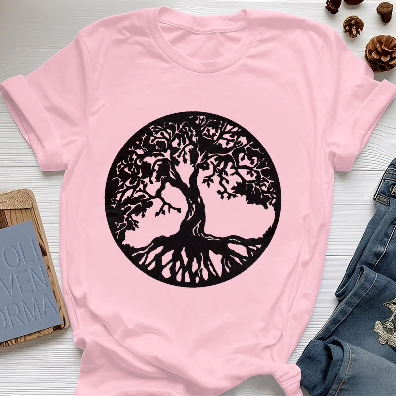 T-shirt Olivenorma Circle Arbre de vie - Rose - 2XL - image 19
