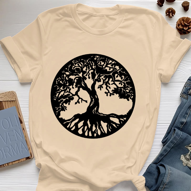 T-shirt Olivenorma Circle Arbre de vie - Jaune - 2XL - image 16